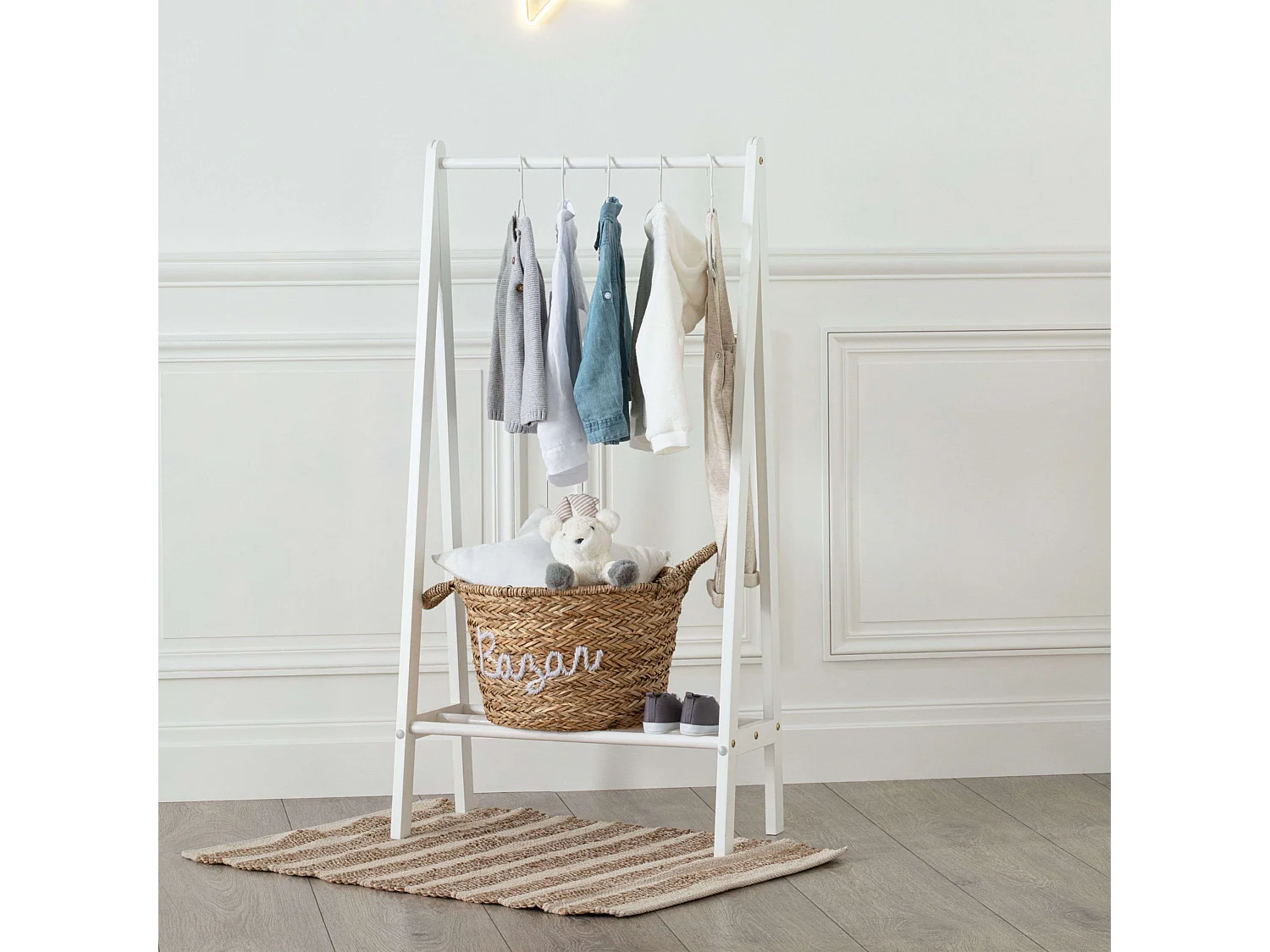 Portant pour enfant simple - hauteur 115 cm - Blanc