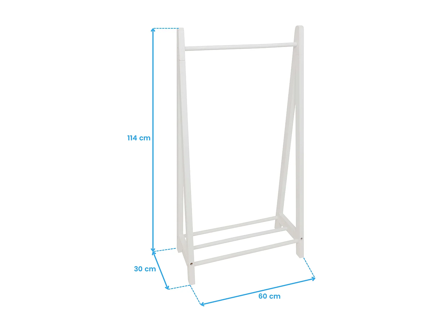 Portant pour enfant simple - hauteur 115 cm - Blanc