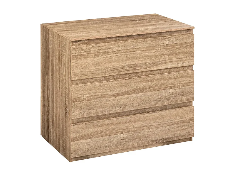 Commode 3 Tiroirs Design "Dolo" 78cm Naturel