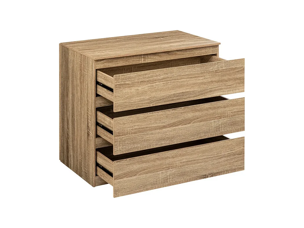 Commode 3 Tiroirs Design "Dolo" 78cm Naturel