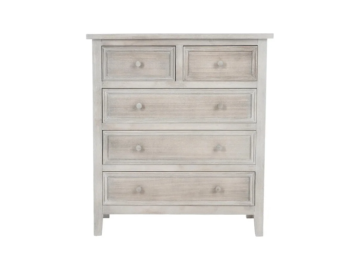 Commode 5 Tiroirs "Charme" 81cm Naturel