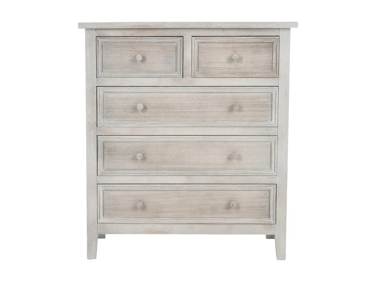 Commode 5 Tiroirs "Charme" 81cm Naturel