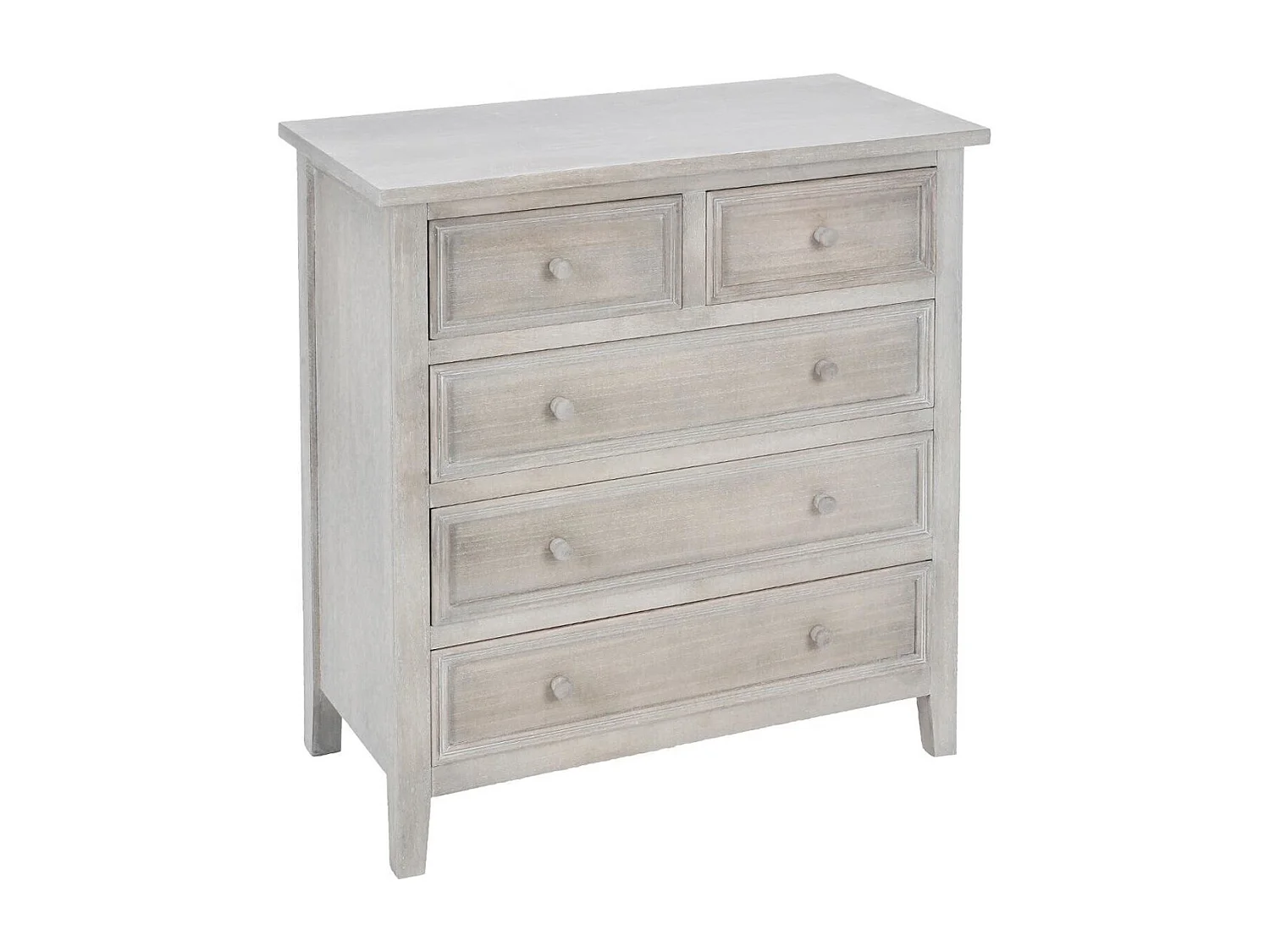 Commode 5 Tiroirs "Charme" 81cm Naturel