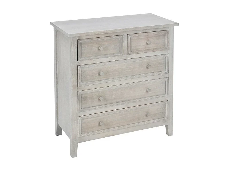 Commode 5 Tiroirs "Charme" 81cm Naturel