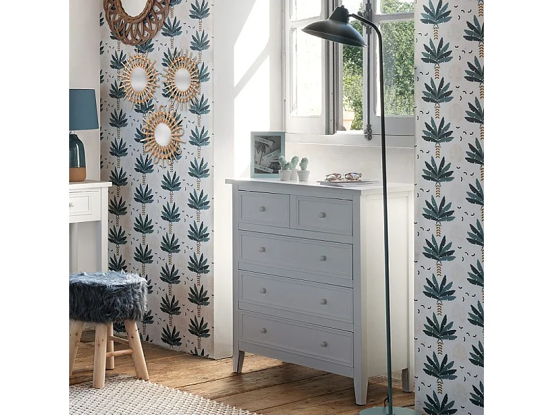 Commode 5 Tiroirs "Charme" 81cm Blanc