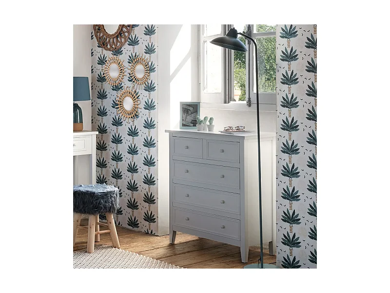 Commode 5 Tiroirs "Charme" 81cm Blanc