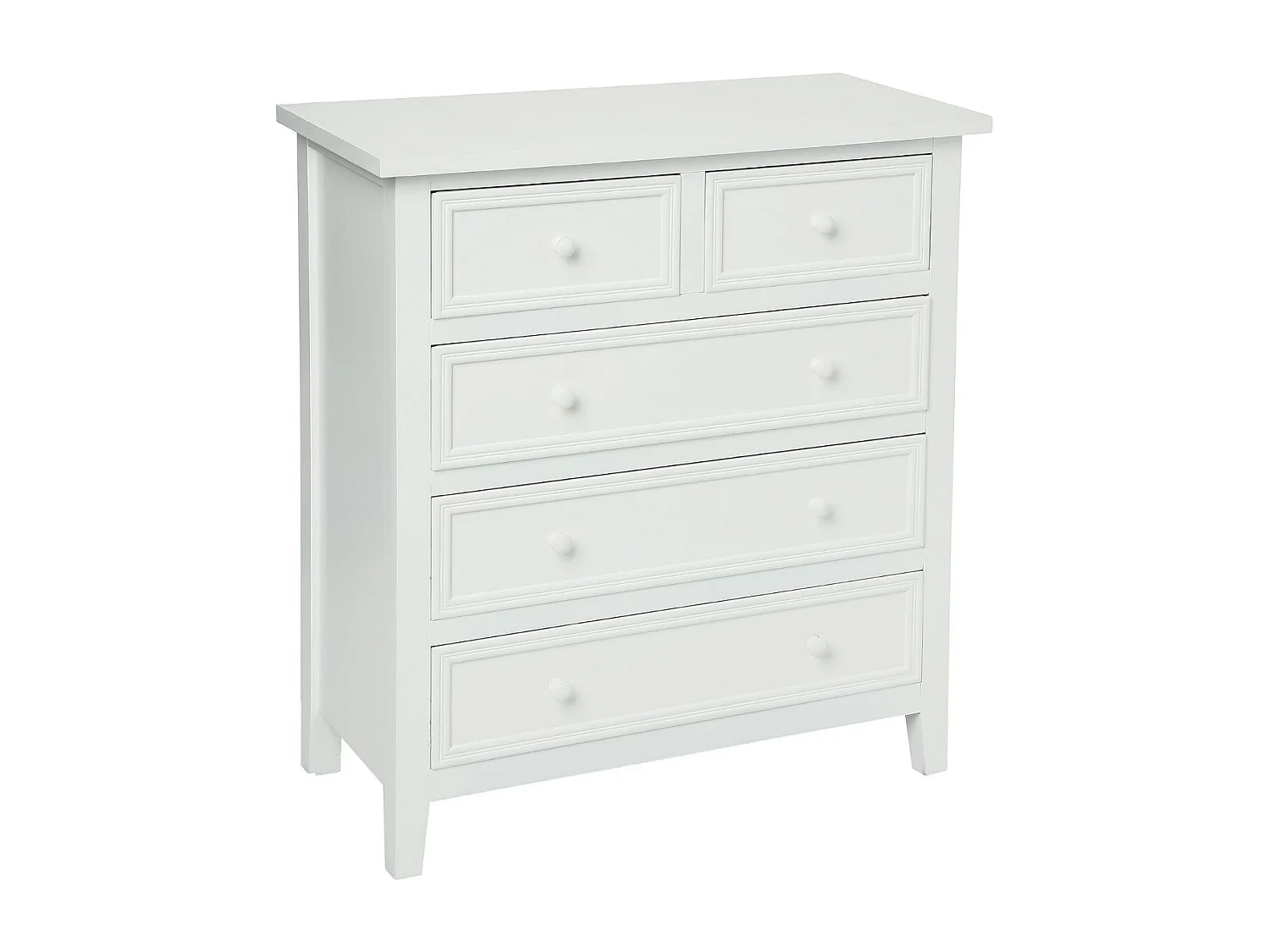 Commode 5 Tiroirs "Charme" 81cm Blanc