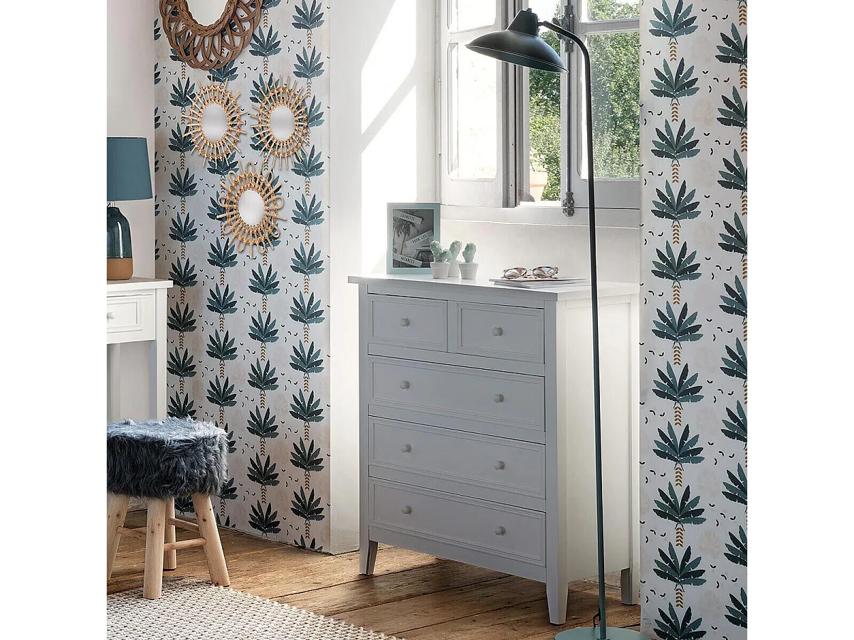 Commode 5 Tiroirs "Charme" 81cm Blanc