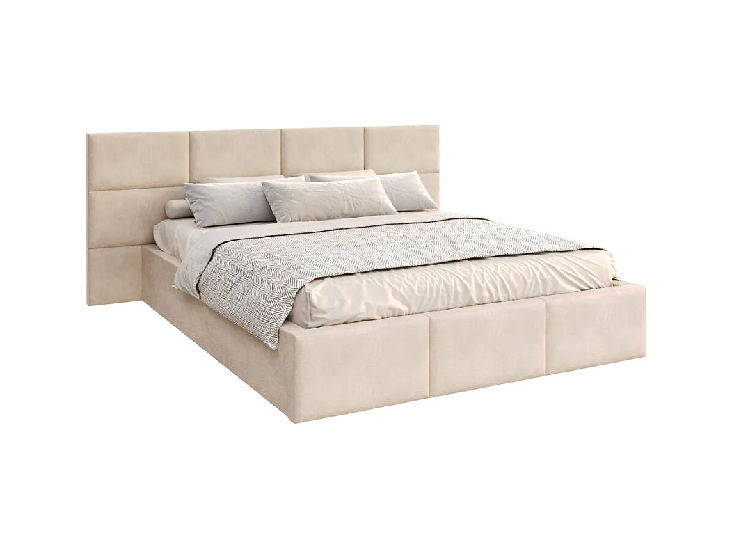 Lit Coffre Denver 160x200 - Sommier inclus Crème