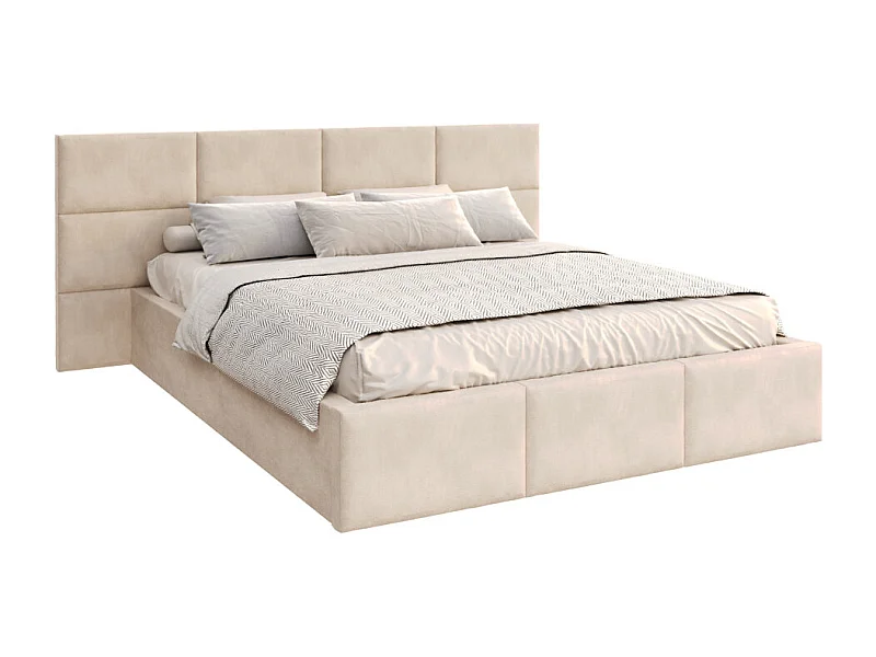 Lit Coffre Denver 160x200 - Sommier inclus Crème