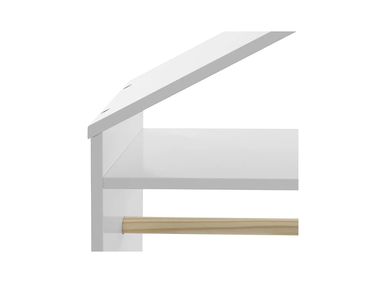 Penderie à Roulettes Enfant "Brad" 120cm Blanc