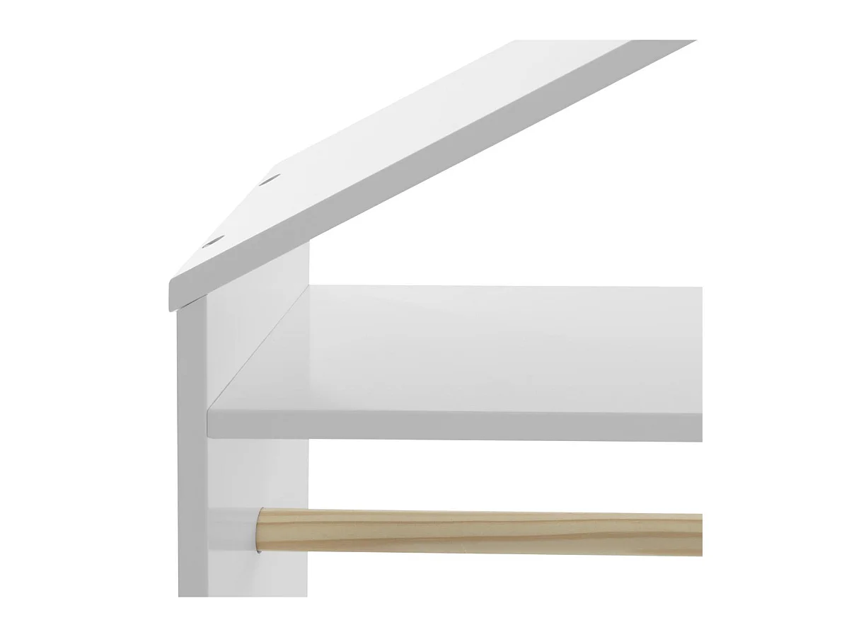 Penderie à Roulettes Enfant "Brad" 120cm Blanc