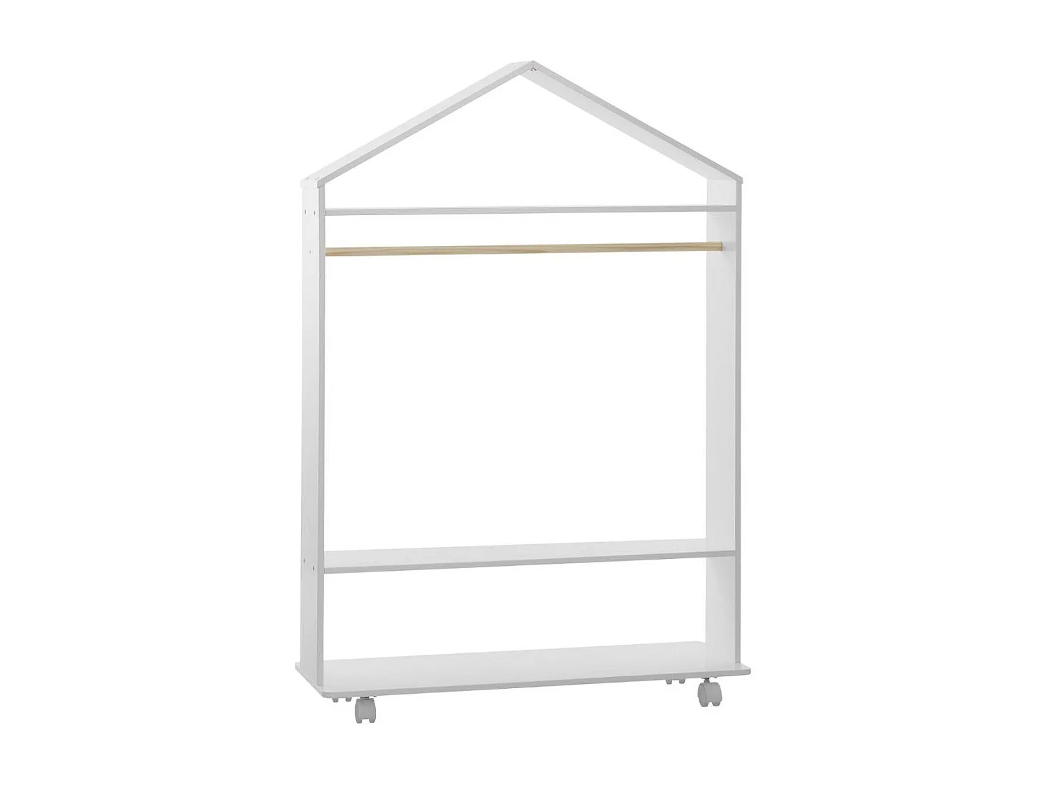 Penderie à Roulettes Enfant "Brad" 120cm Blanc