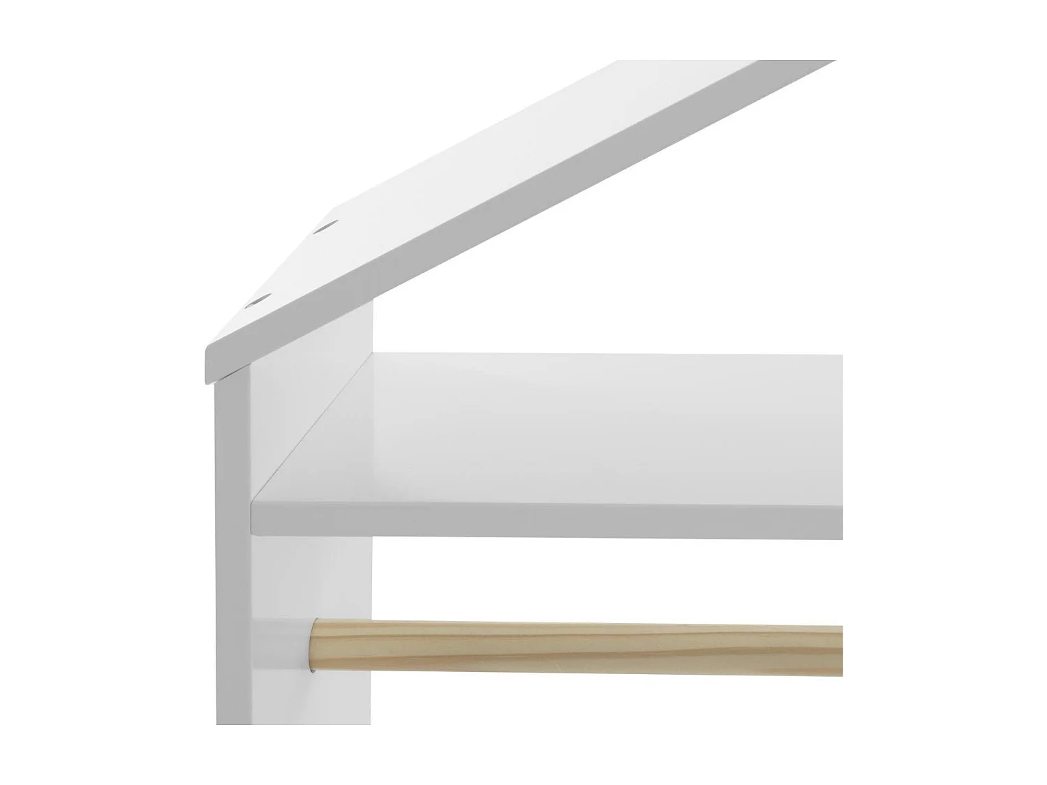 Penderie à Roulettes Enfant "Brad" 120cm Blanc