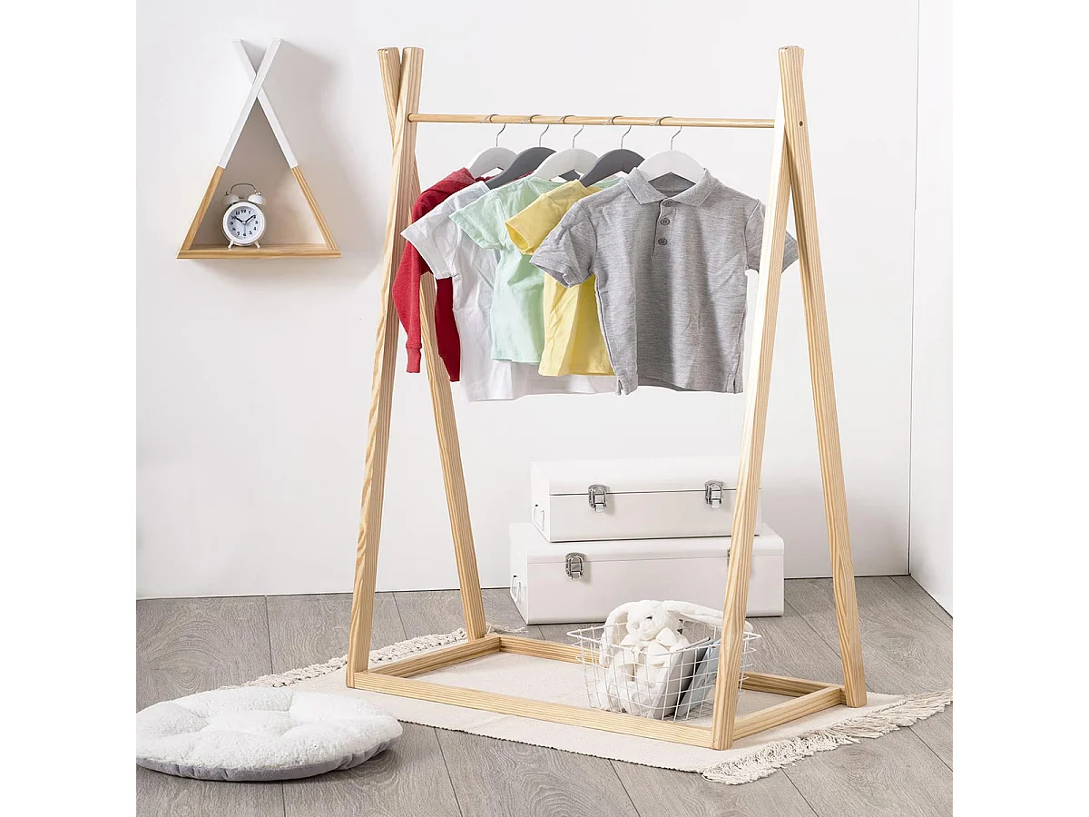 Organizador de roupas Tipi infantil Burro Melamina 79x126 cm Robe/Branco