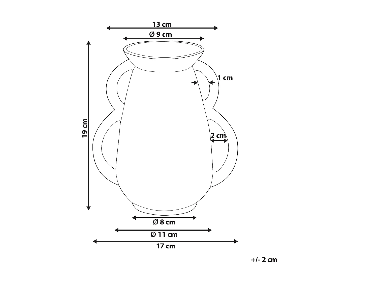 Vase à fleurs KOROPI Céramique 19 cm Blanc