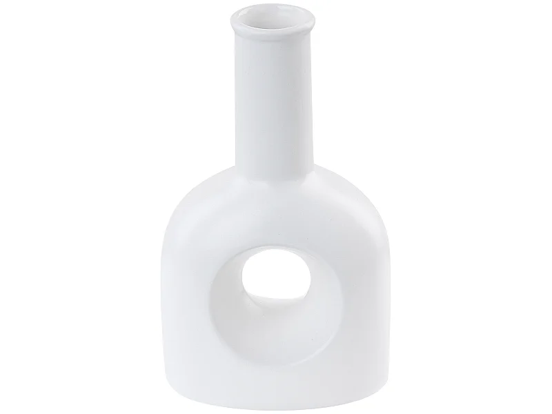 Bloemenvaas THEBES Keramiek 22 cm Wit