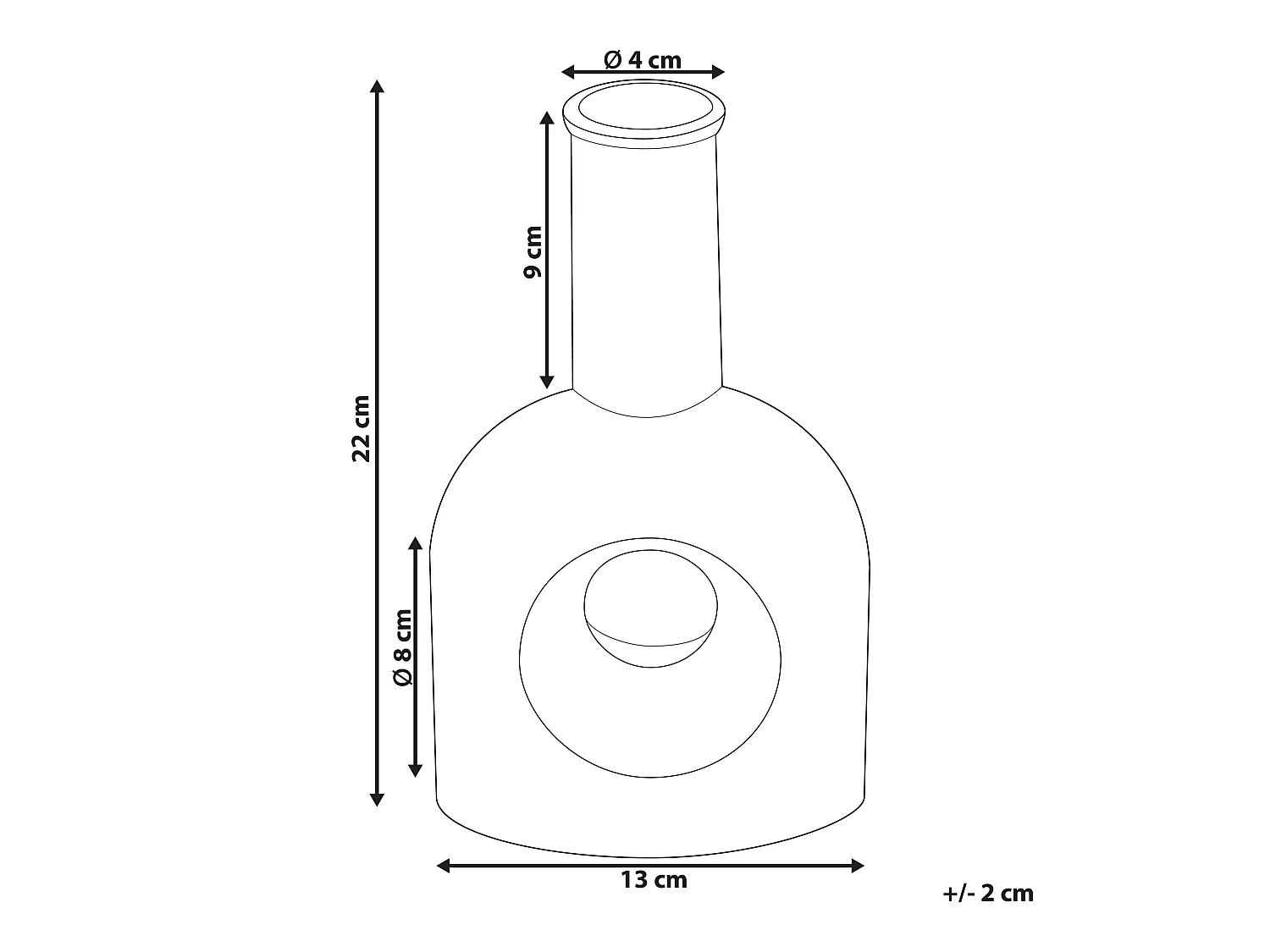 Blumenvase Keramik handgefertigt weiß 22 cm organische Form Modern Thebes