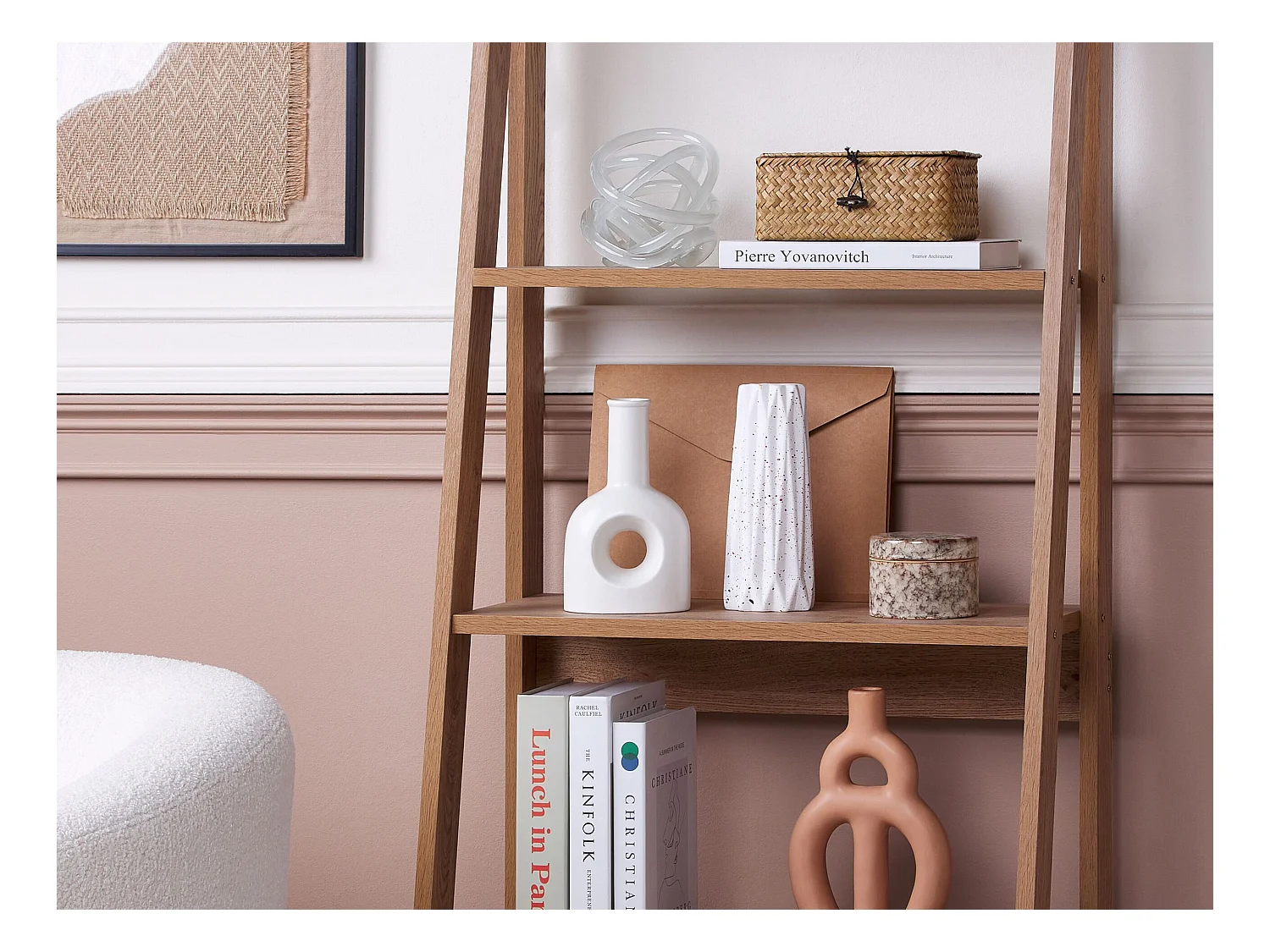 Bloemenvaas THEBES Keramiek 22 cm Wit