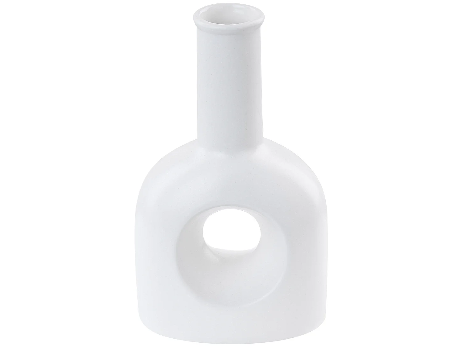 Vase à fleurs THEBES Céramique 22 cm Blanc