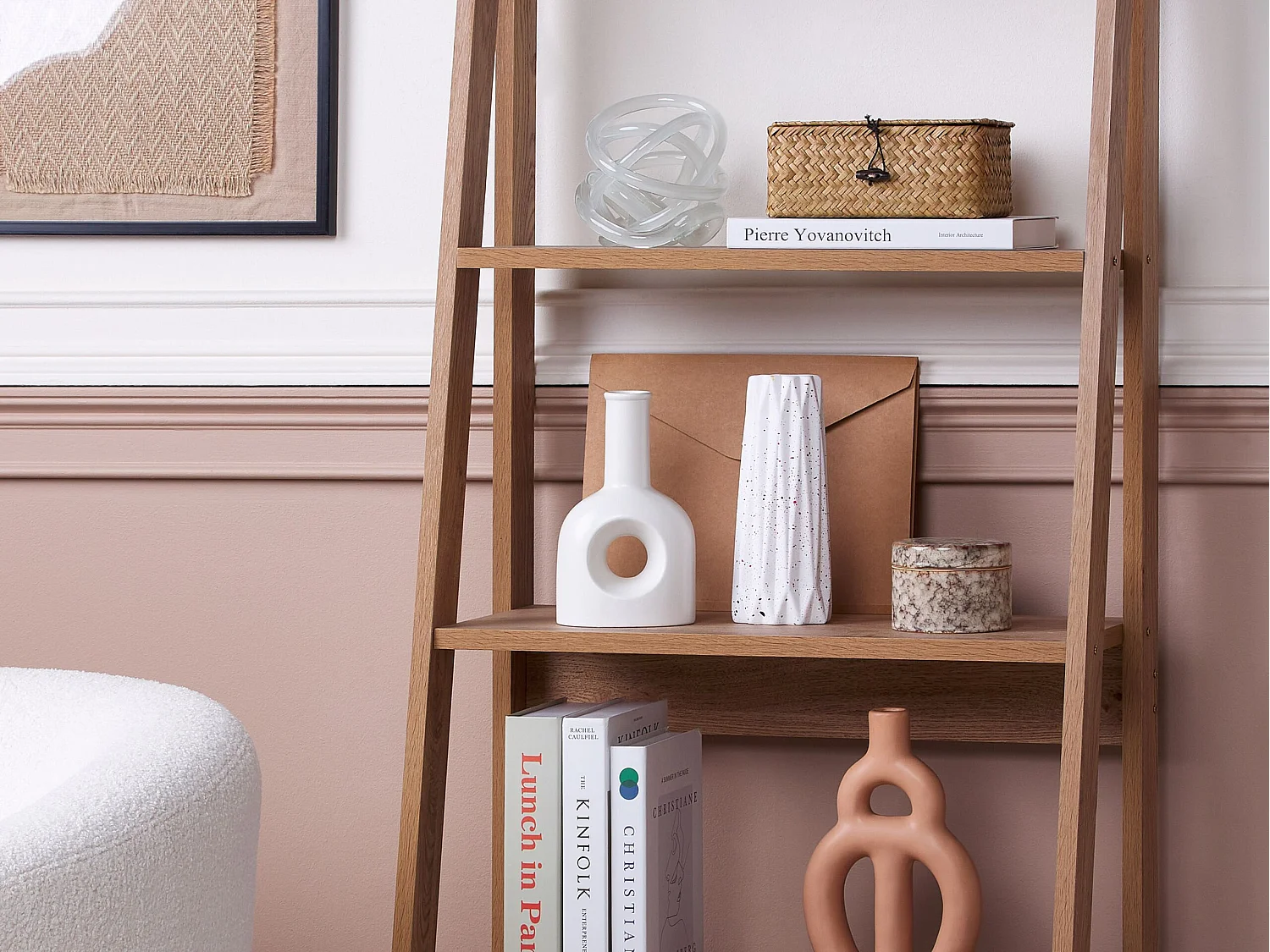 Vase à fleurs THEBES Céramique 22 cm Blanc