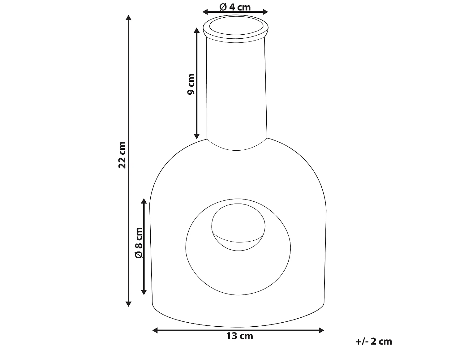 Vase à fleurs THEBES Céramique 22 cm Blanc