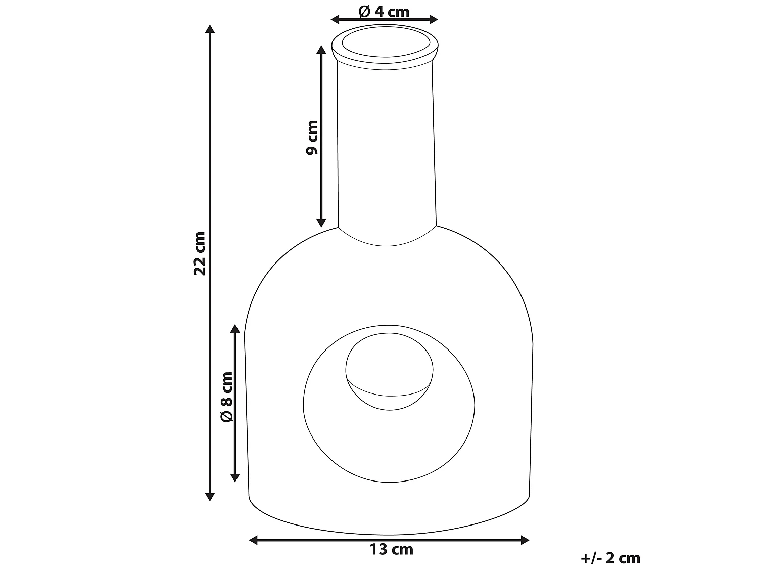 Blumenvase Keramik handgefertigt weiß 22 cm organische Form Modern Thebes