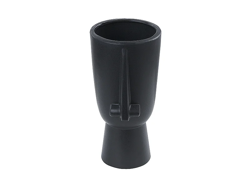 Blumenvase Keramik handgefertigt schwarz 22 cm Gesichtsmotiv Modern Artemis