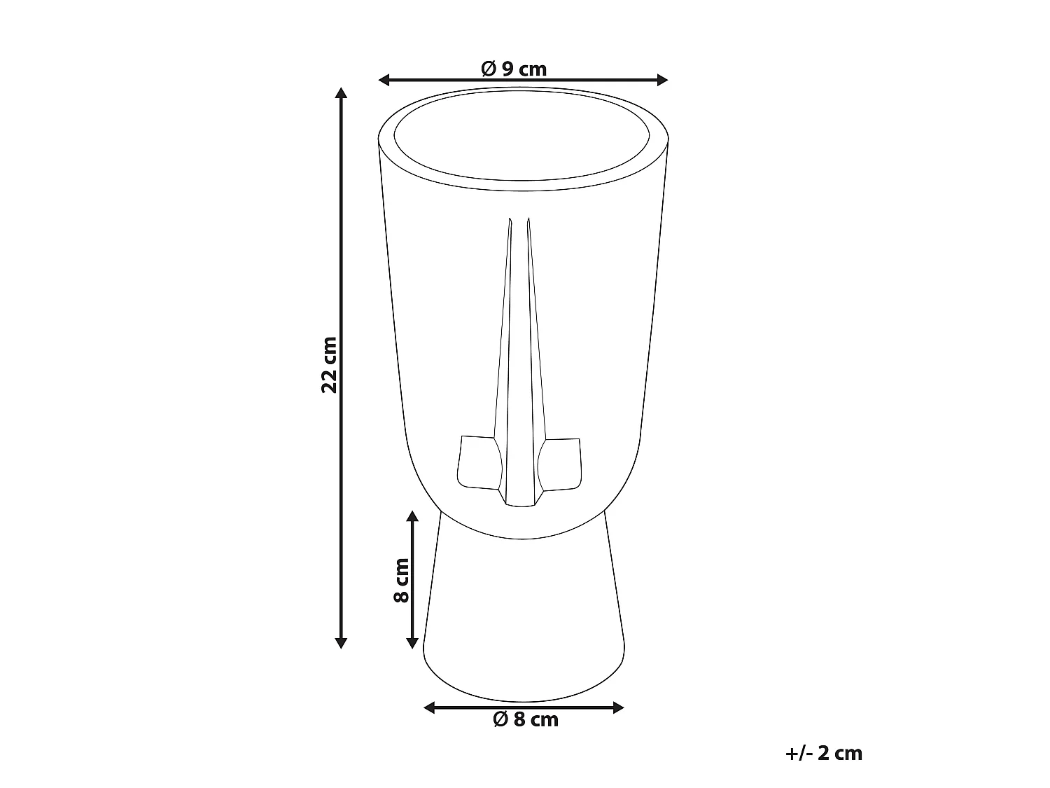 Vase à fleurs ARTEMIS Céramique 22 cm Noir
