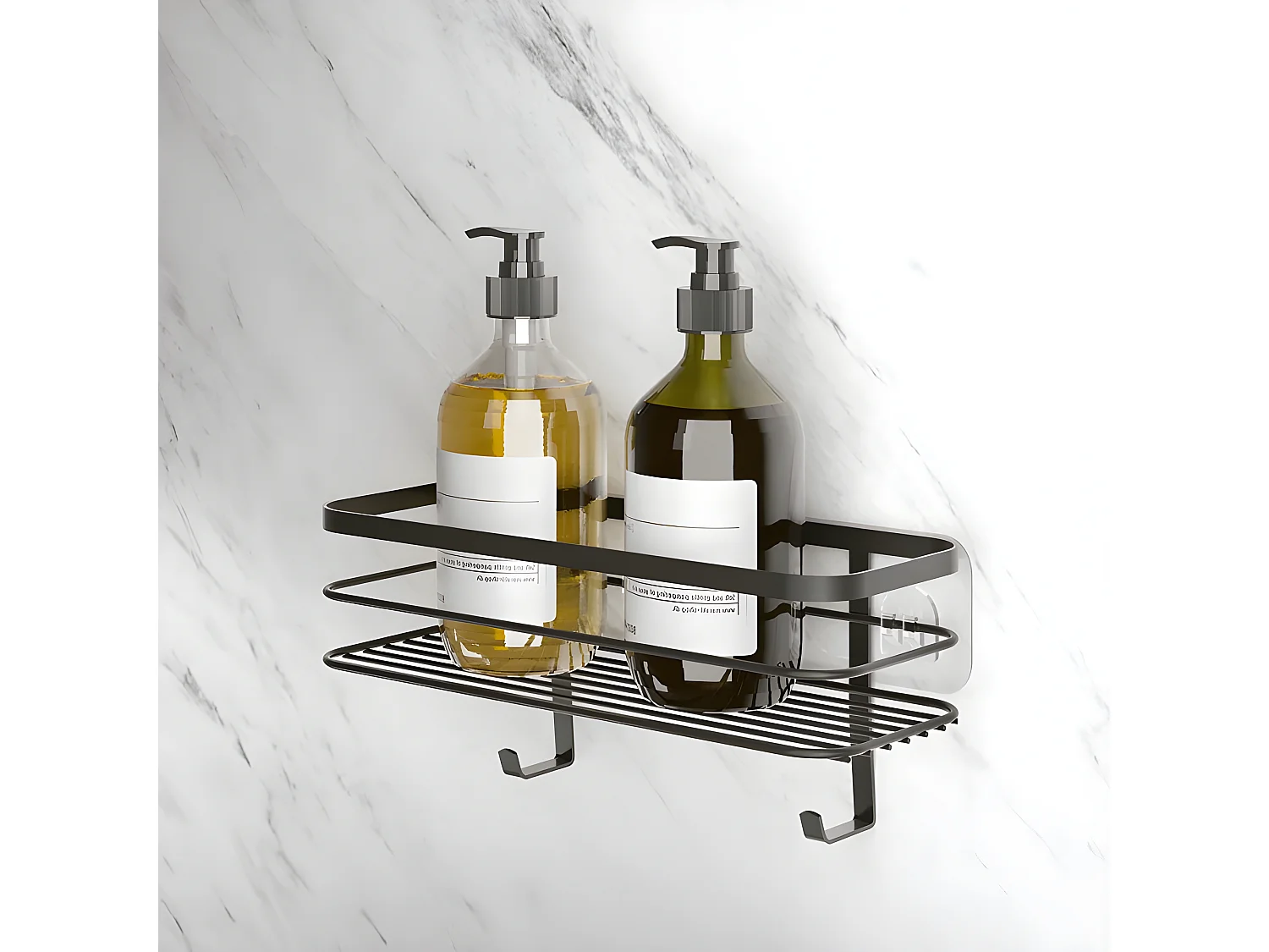 Étagère de Douche avec Adhésif Série ORIGIN LAVA de Metaltex. Finition Touch-Therm® Couleur Noir