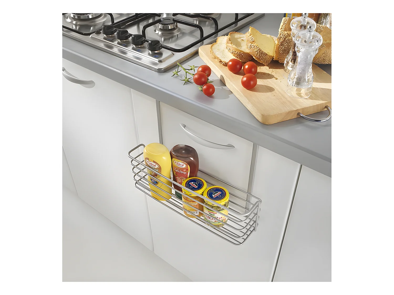 Panier Long Série GALILEO Metaltex. Finition Polytherm® Couleur Grise