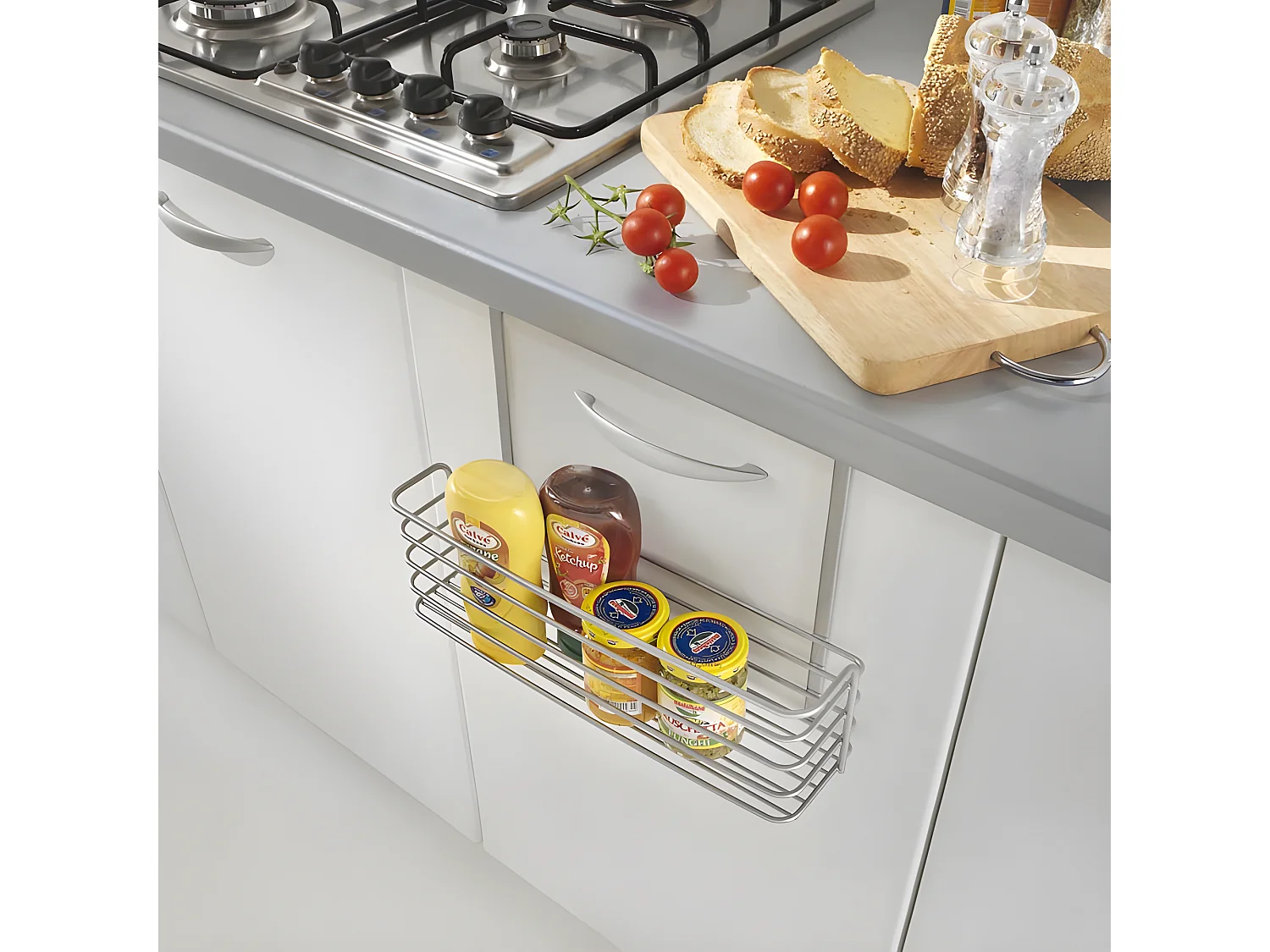 Panier Long Série GALILEO Metaltex. Finition Polytherm® Couleur Grise