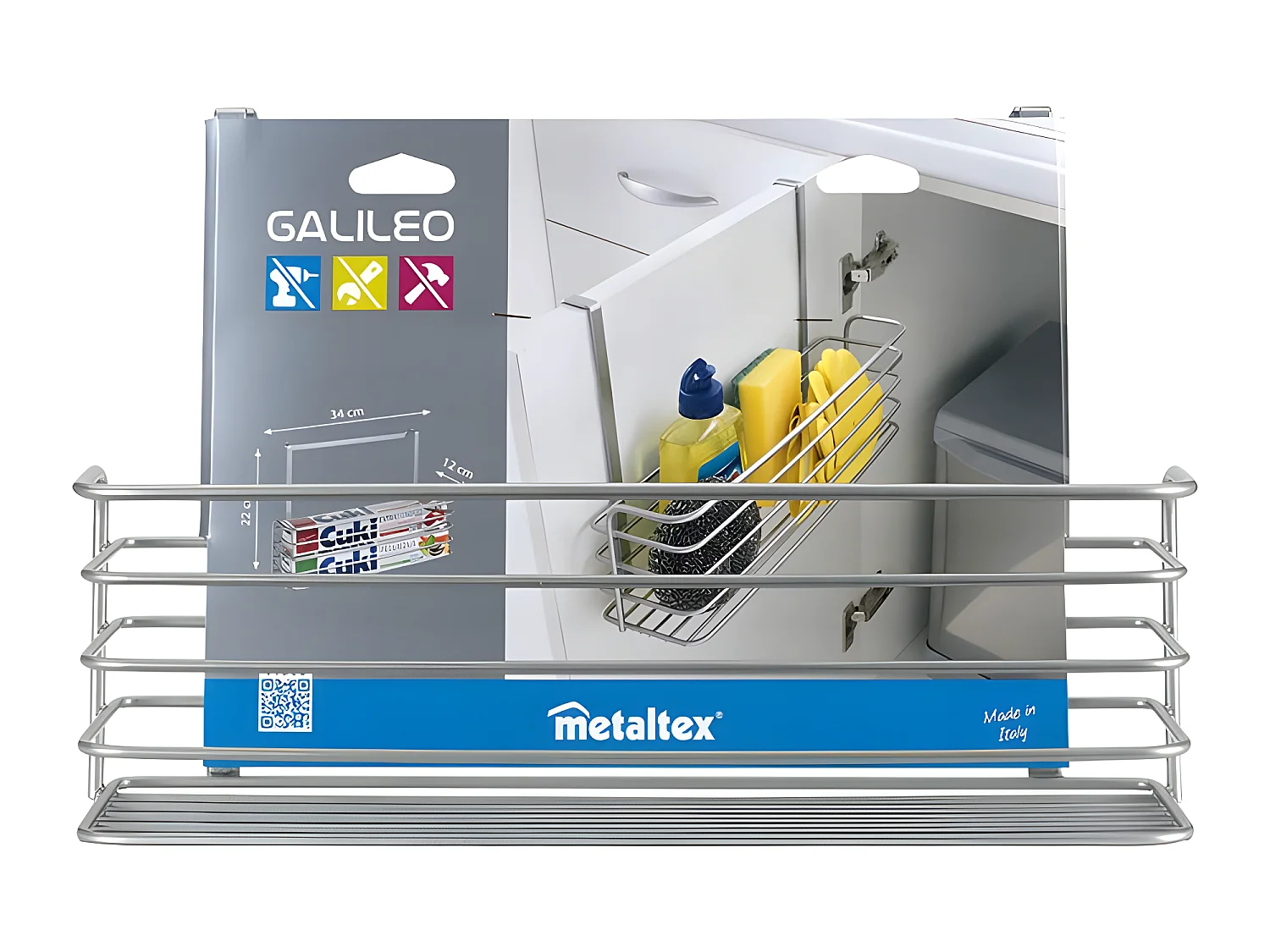 Panier Long Série GALILEO Metaltex. Finition Polytherm® Couleur Grise