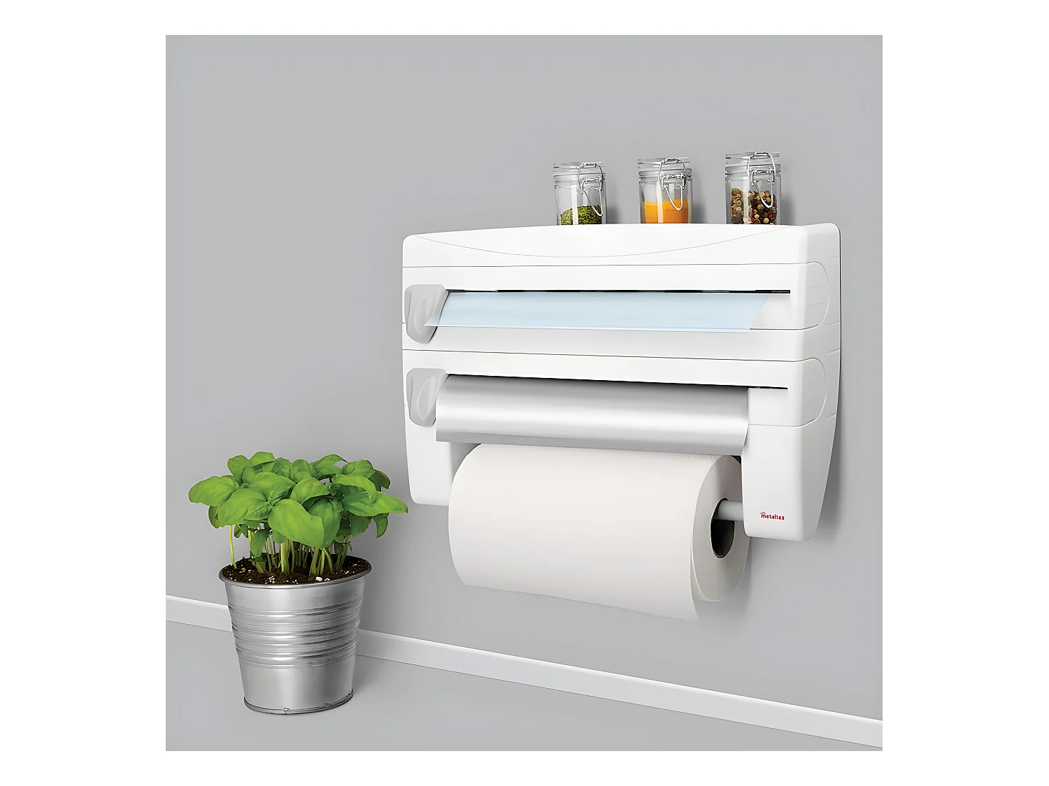 Keukenrolhouder ROLL&ROLL Metaltex Wit Praktische Wandhouder