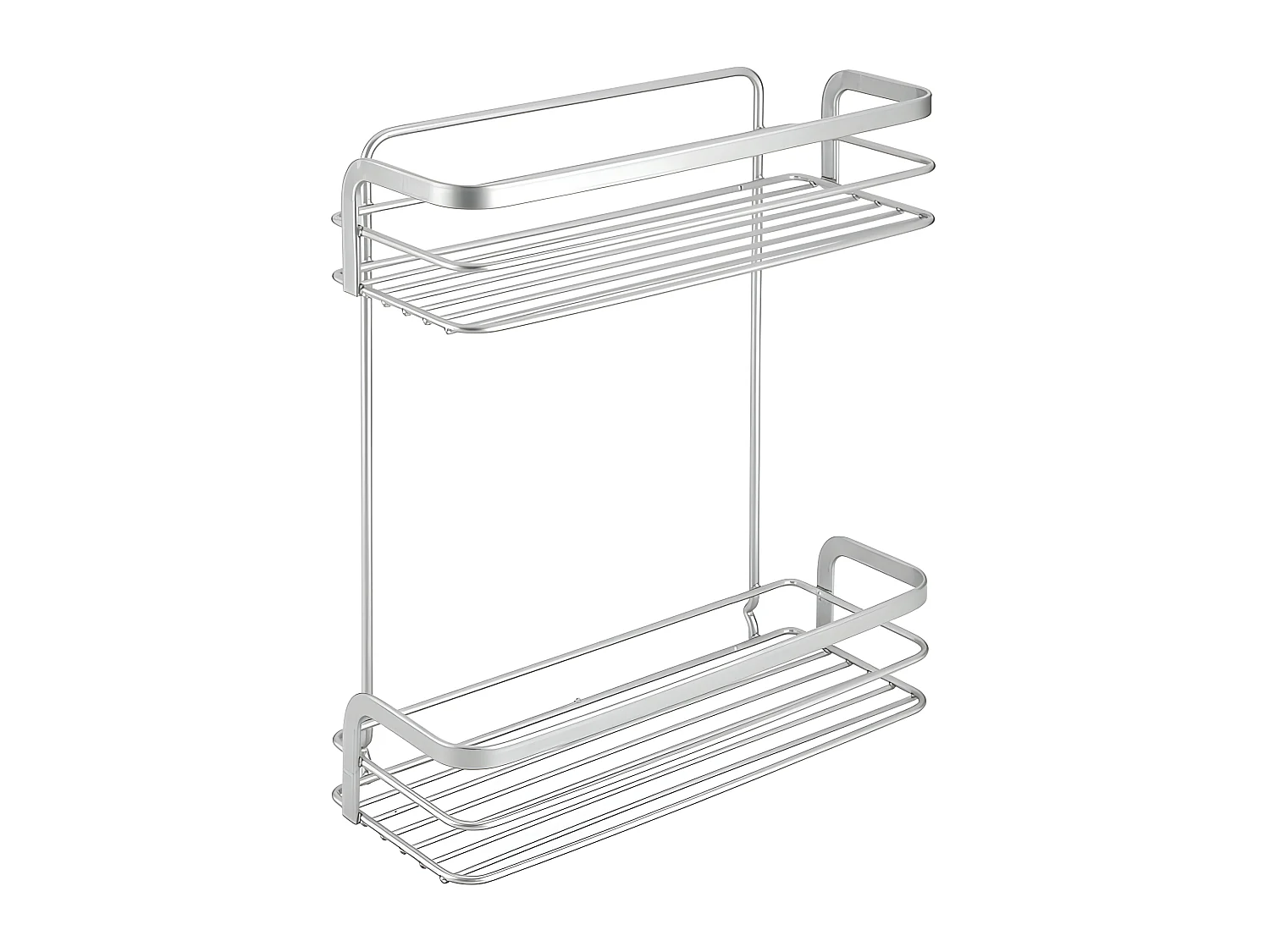 Étagère de Salle de Bain 2 Niveaux Série VIVA de Metaltex. Finition Polytherm® Couleur Argent