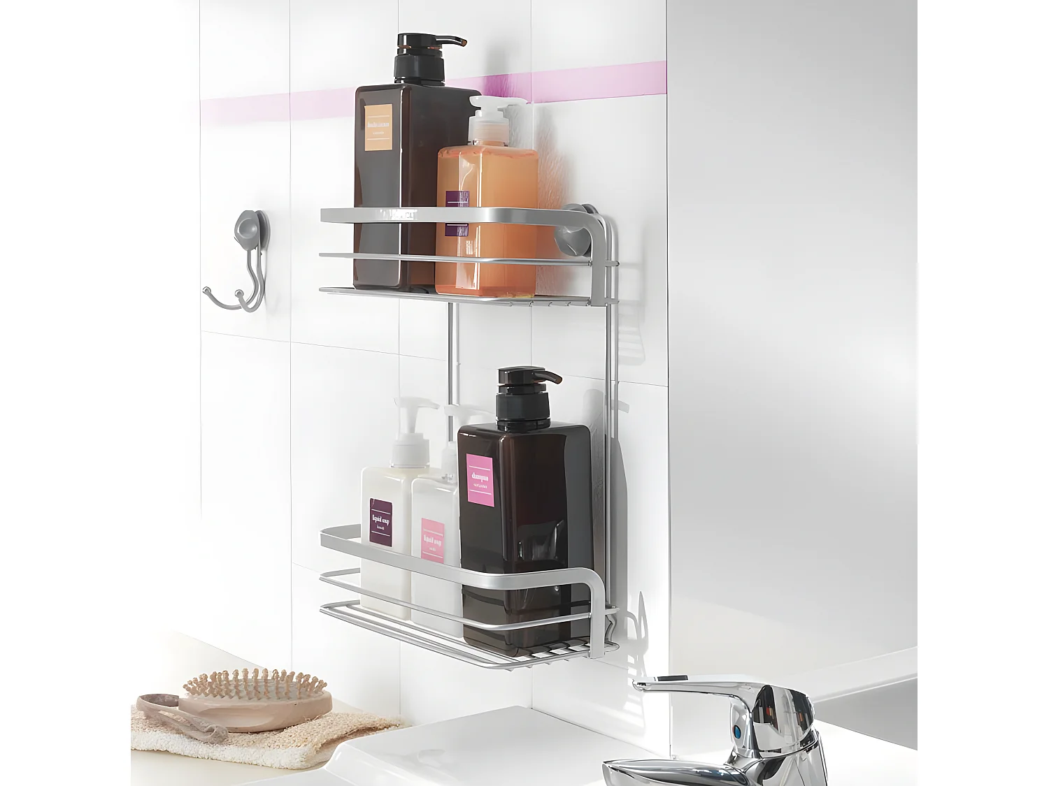 Badkamerrek 2 Niveaus VIVA Metaltex Polytherm® Zilver