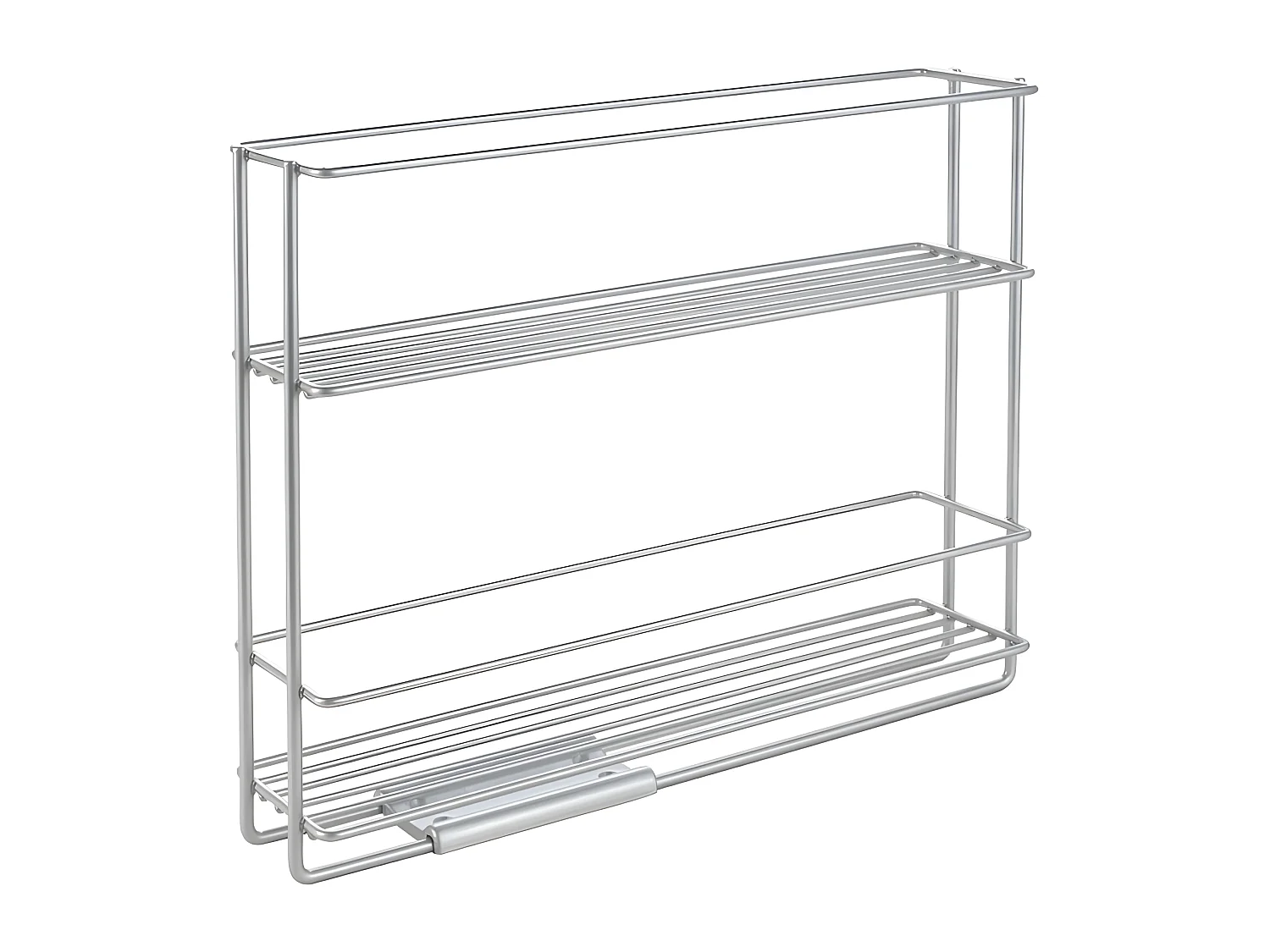 Étagère coulissante IN&OUT en métal de Metaltex. Finition Polytherm® couleur argentée