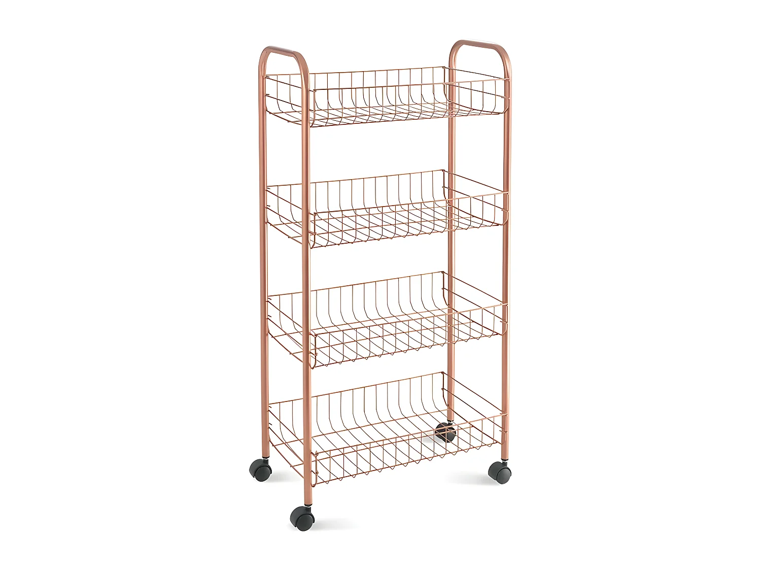 Metaltex Ascona Copper 4 Étagères Multiusage avec Revêtement Exclusif Polytherm® Copper. Couleur Cuivre.