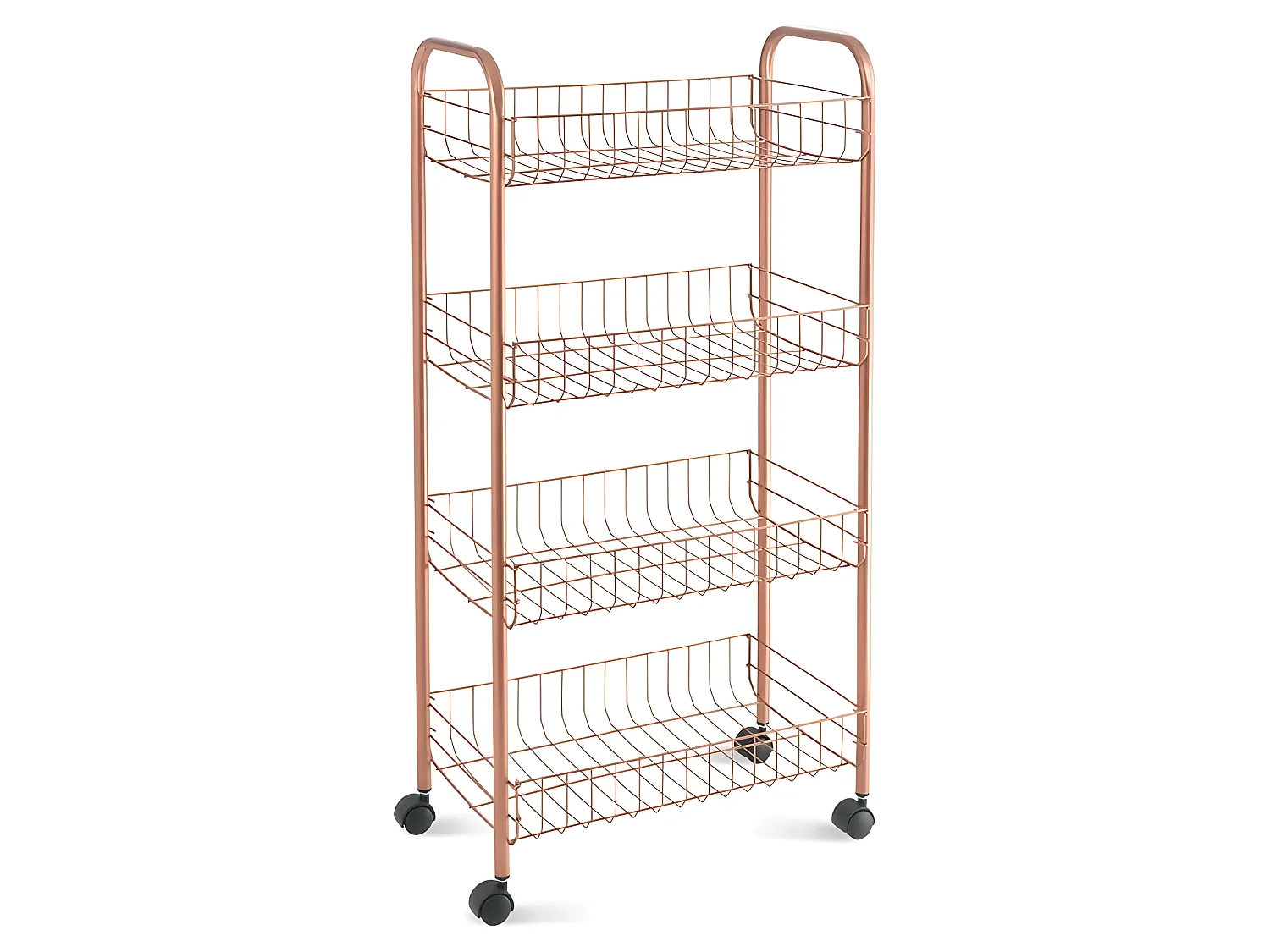 Metaltex Ascona Copper 4 Étagères Multiusage avec Revêtement Exclusif Polytherm® Copper. Couleur Cuivre.