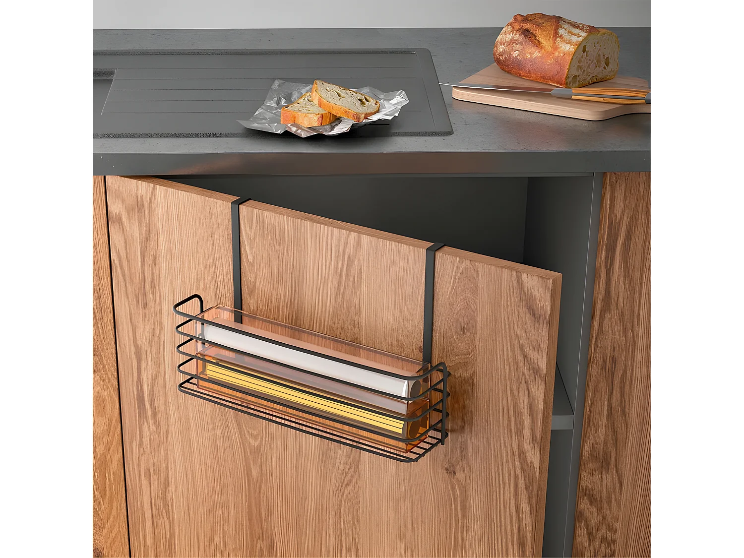 Panier Long Série GALILEO LAVA Metaltex. Finition Touch-Therm® Couleur Noir