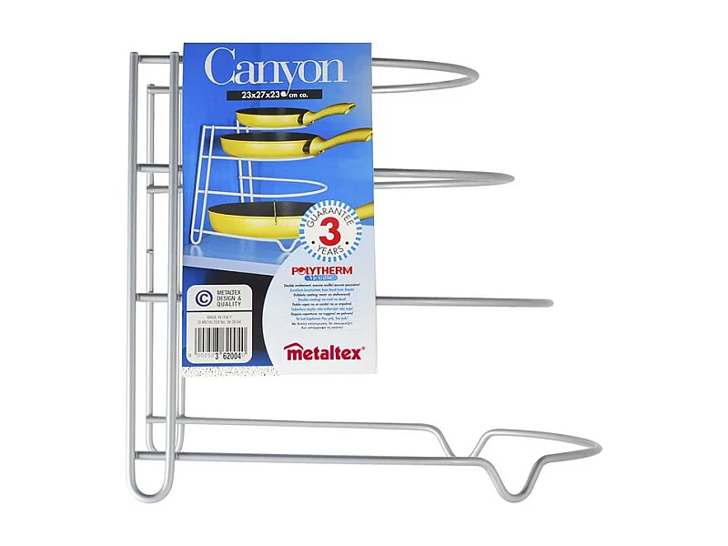Range-poêles Canyon Sarteneiro 4 Niveaux en Métaltex, Finition Polytherm® Grise 23x27x23 cm