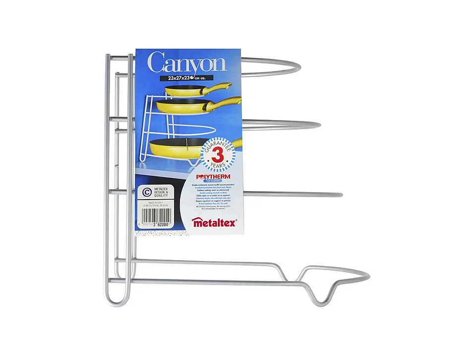 Range-poêles Canyon Sarteneiro 4 Niveaux en Métaltex, Finition Polytherm® Grise 23x27x23 cm
