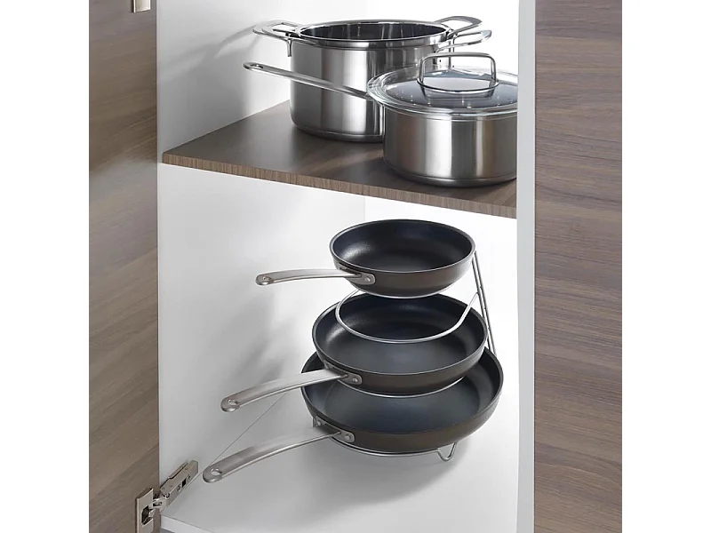 Range-poêles Canyon Sarteneiro 4 Niveaux en Métaltex, Finition Polytherm® Grise 23x27x23 cm