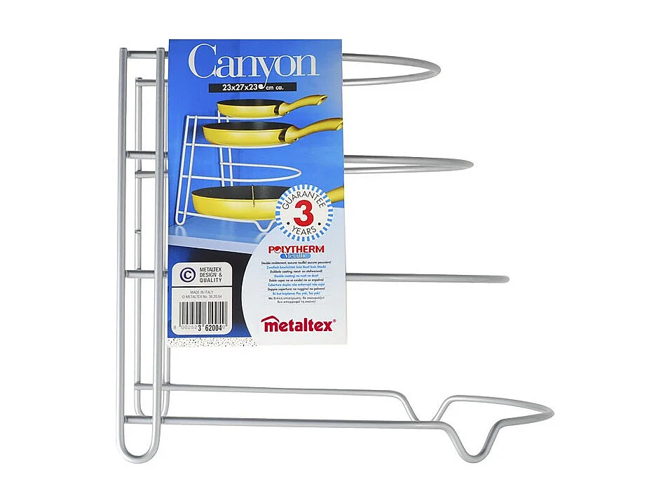 Range-poêles Canyon Sarteneiro 4 Niveaux en Métaltex, Finition Polytherm® Grise 23x27x23 cm