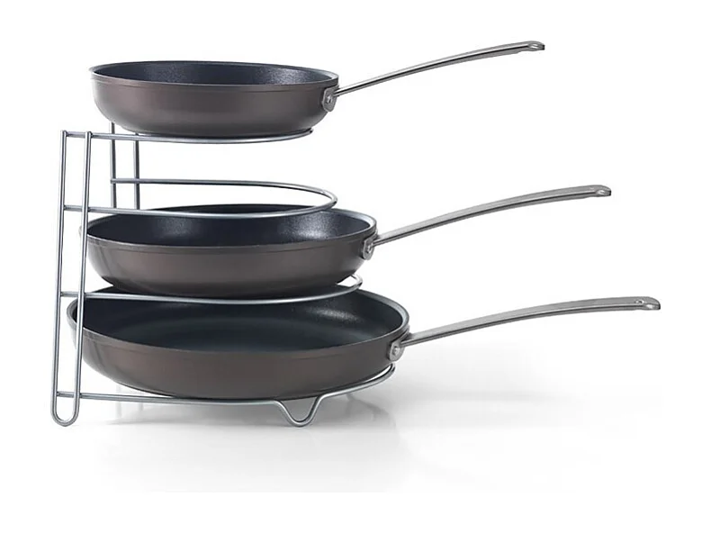 Range-poêles Canyon Sarteneiro 4 Niveaux en Métaltex, Finition Polytherm® Grise 23x27x23 cm