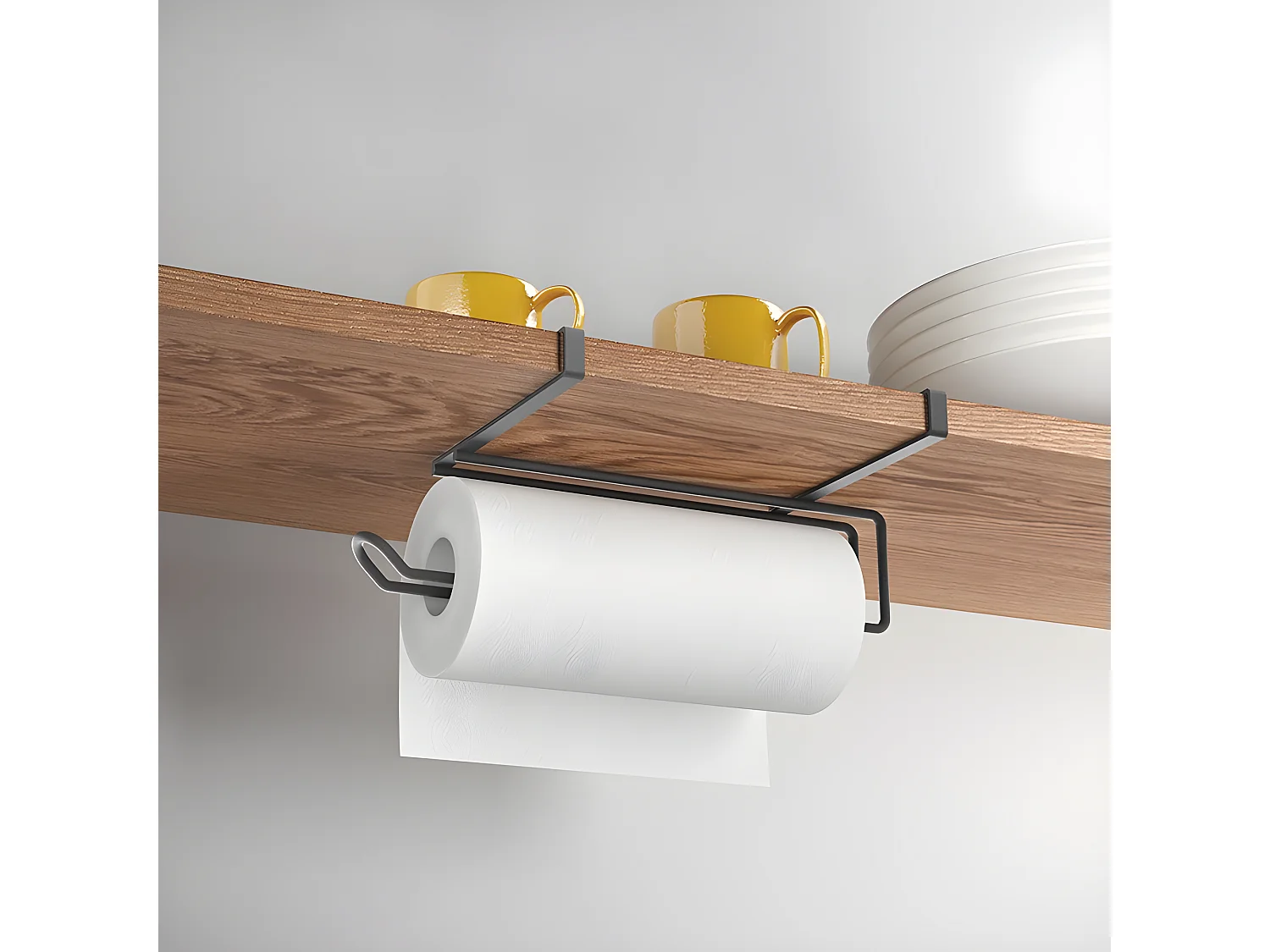 Porte-rouleau de cuisine EASY ROLL LAVA de Metaltex, finition Touch-Therm® Noir.