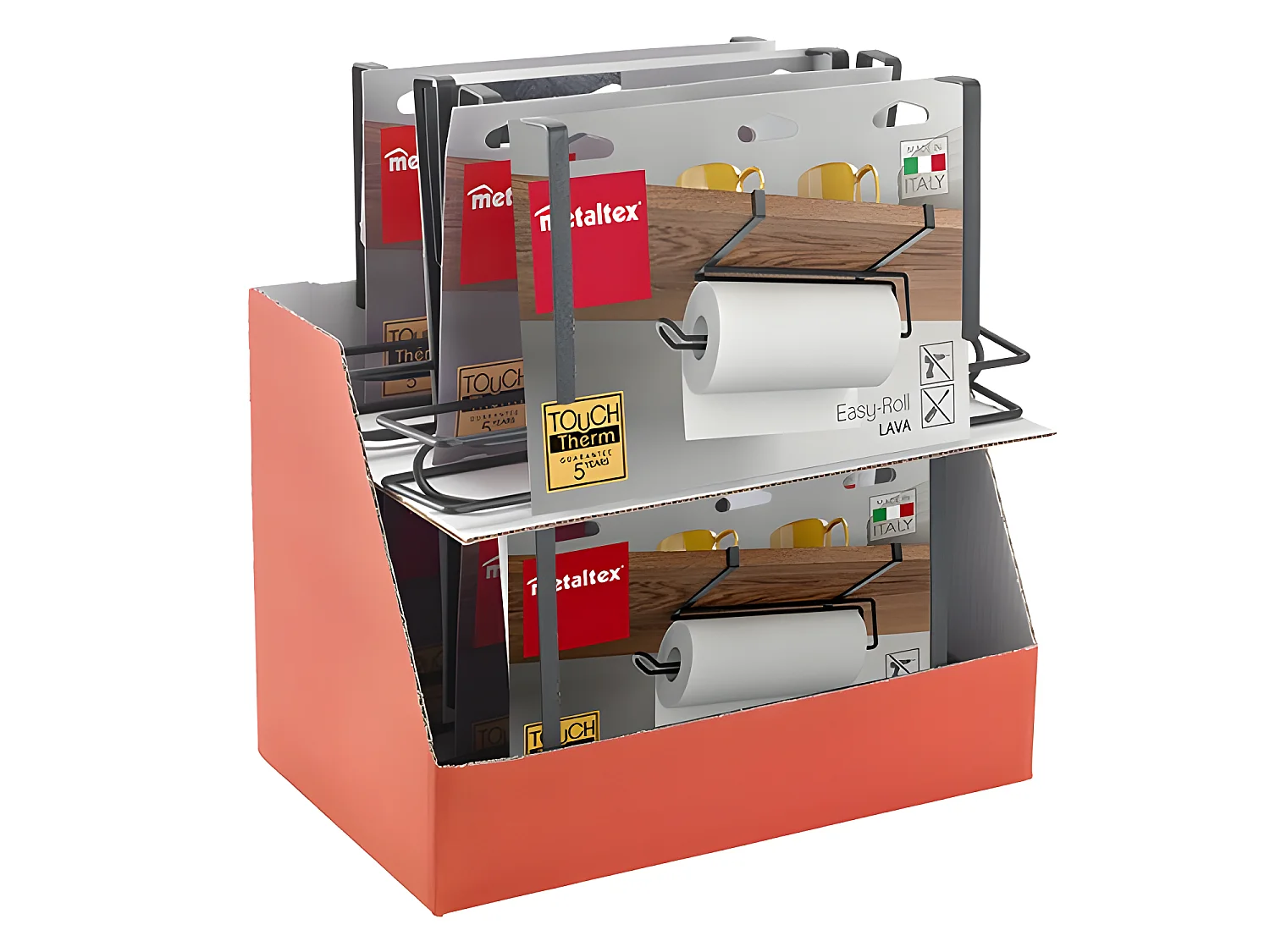 Porte-rouleau de cuisine EASY ROLL LAVA de Metaltex, finition Touch-Therm® Noir.