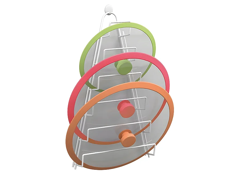 Porte-couvercles 5 Compartiments KIWI de Metaltex. Couleur Blanc