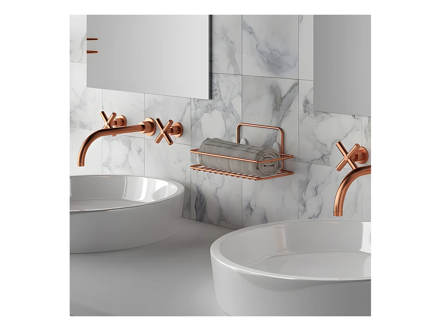 Regal 1 Ebene REFLEX KUPFER Metaltex - Beschichtung Polytherm® Copper - Rostschutz - Hergestellt in Italien