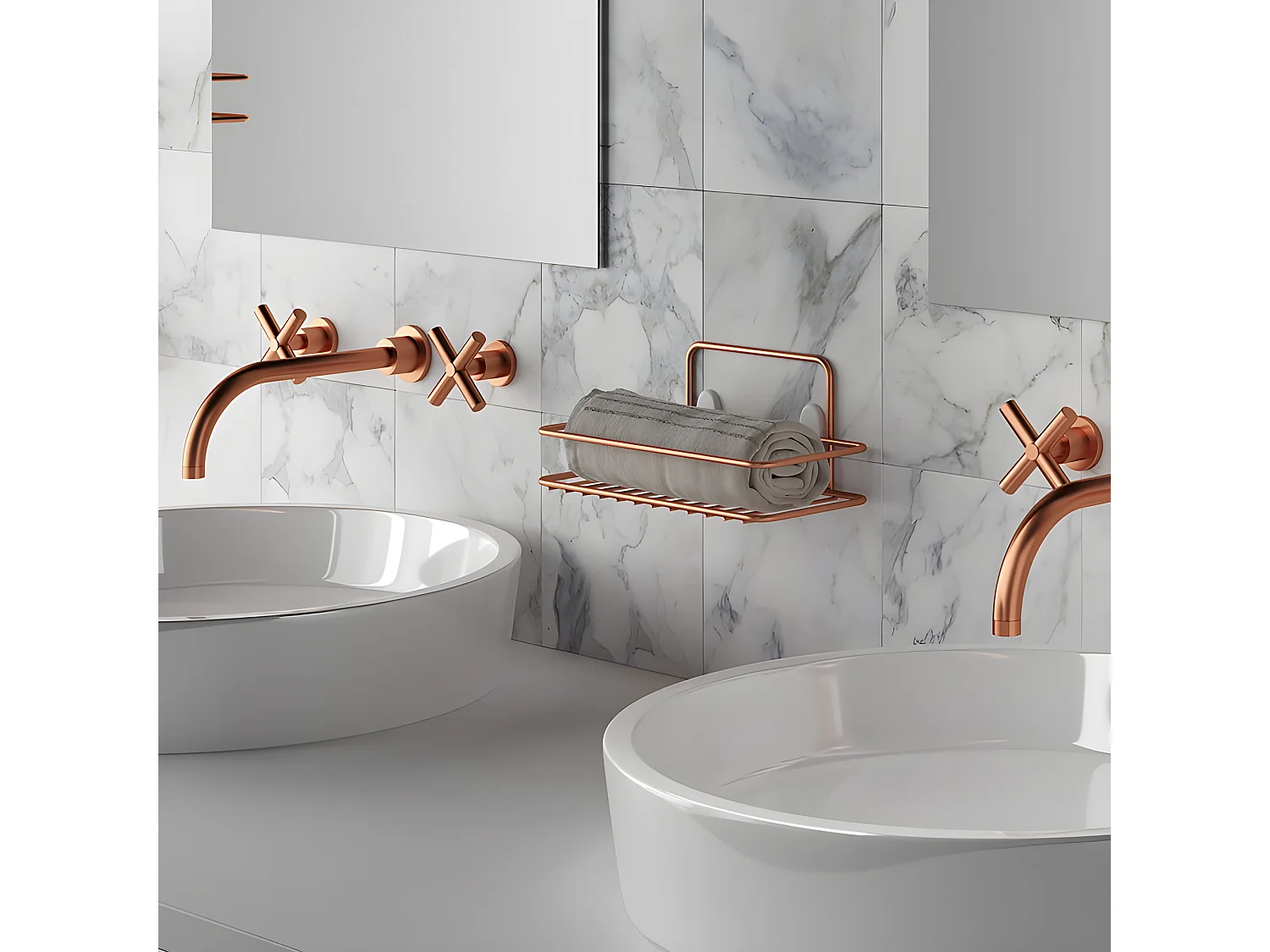 Estante 1 Nivel REFLEX COBRE Metaltex - Revestimiento Polytherm® Copper - Antioxidante - Fabricado en Italia